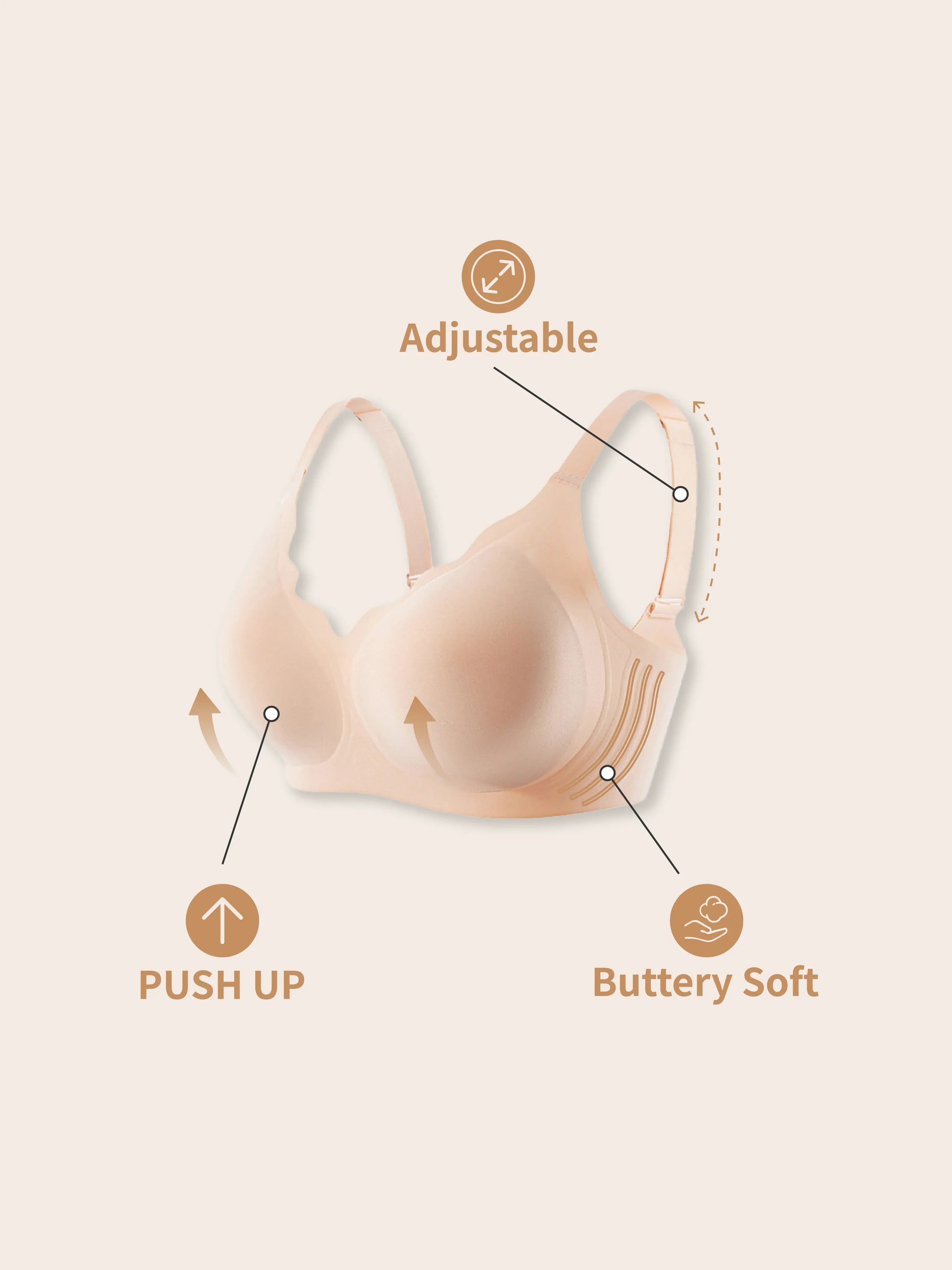 V Neck Scalloped Wireless Bra