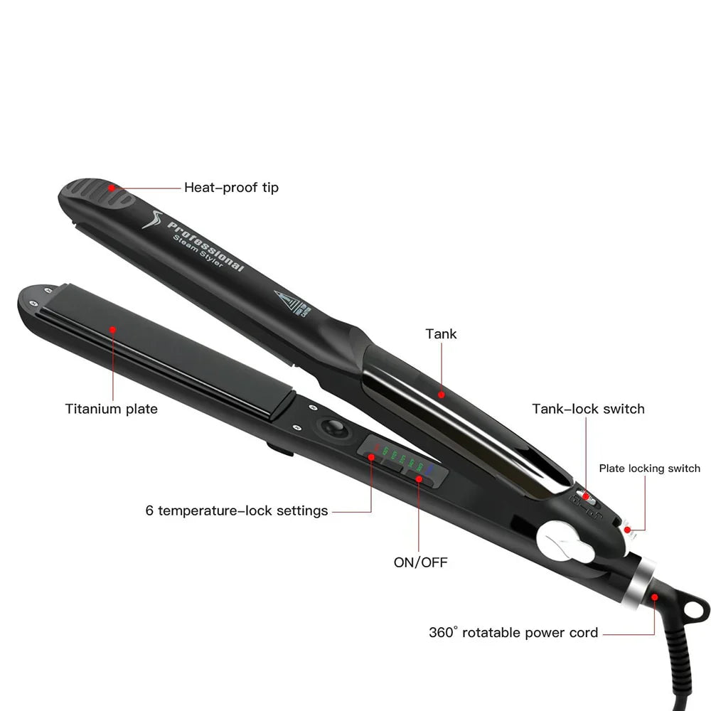 PROFESSIONAL STEAM HAIR STRAIGHTENER