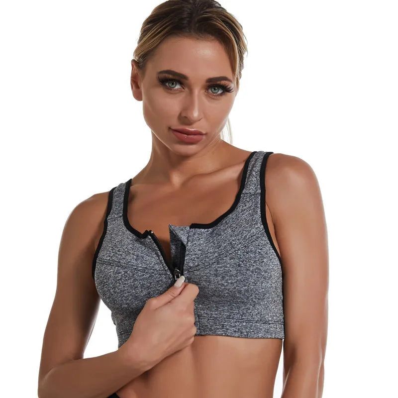 Zipper Bralette Power GRAY S5a1856265152431583914a4cccd3fbb52