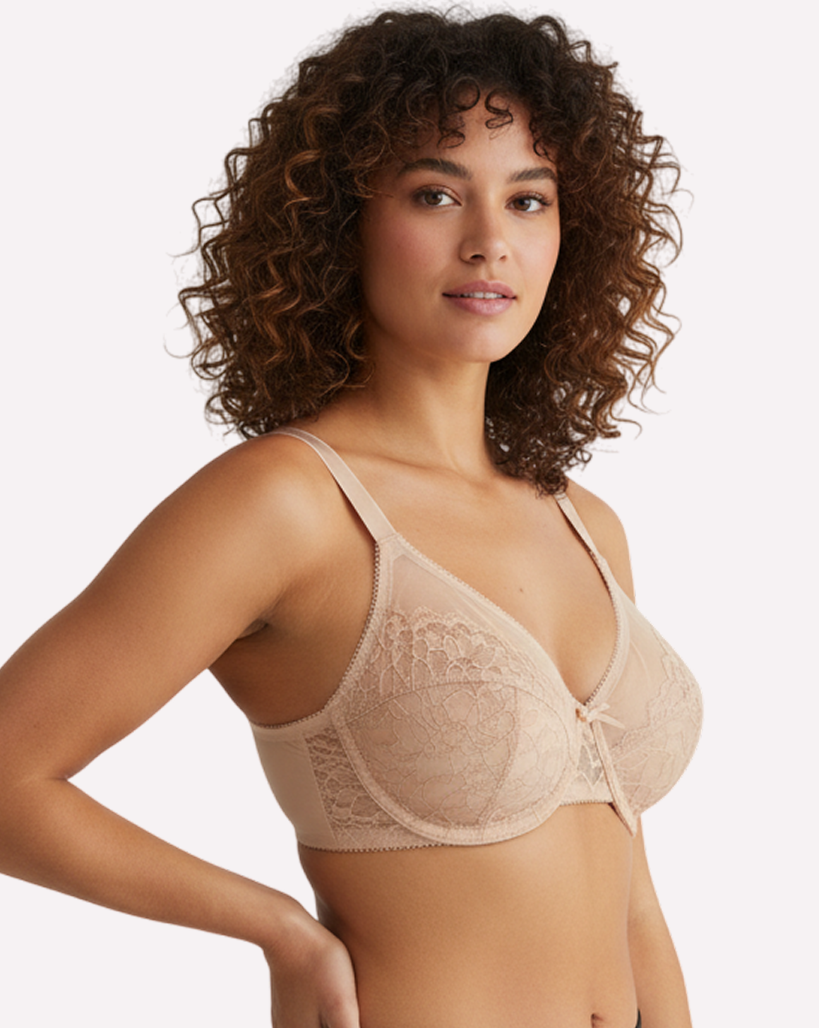 Nude Breast Minimizer Bra – Comfortable Full Coverage Lingerie pink5