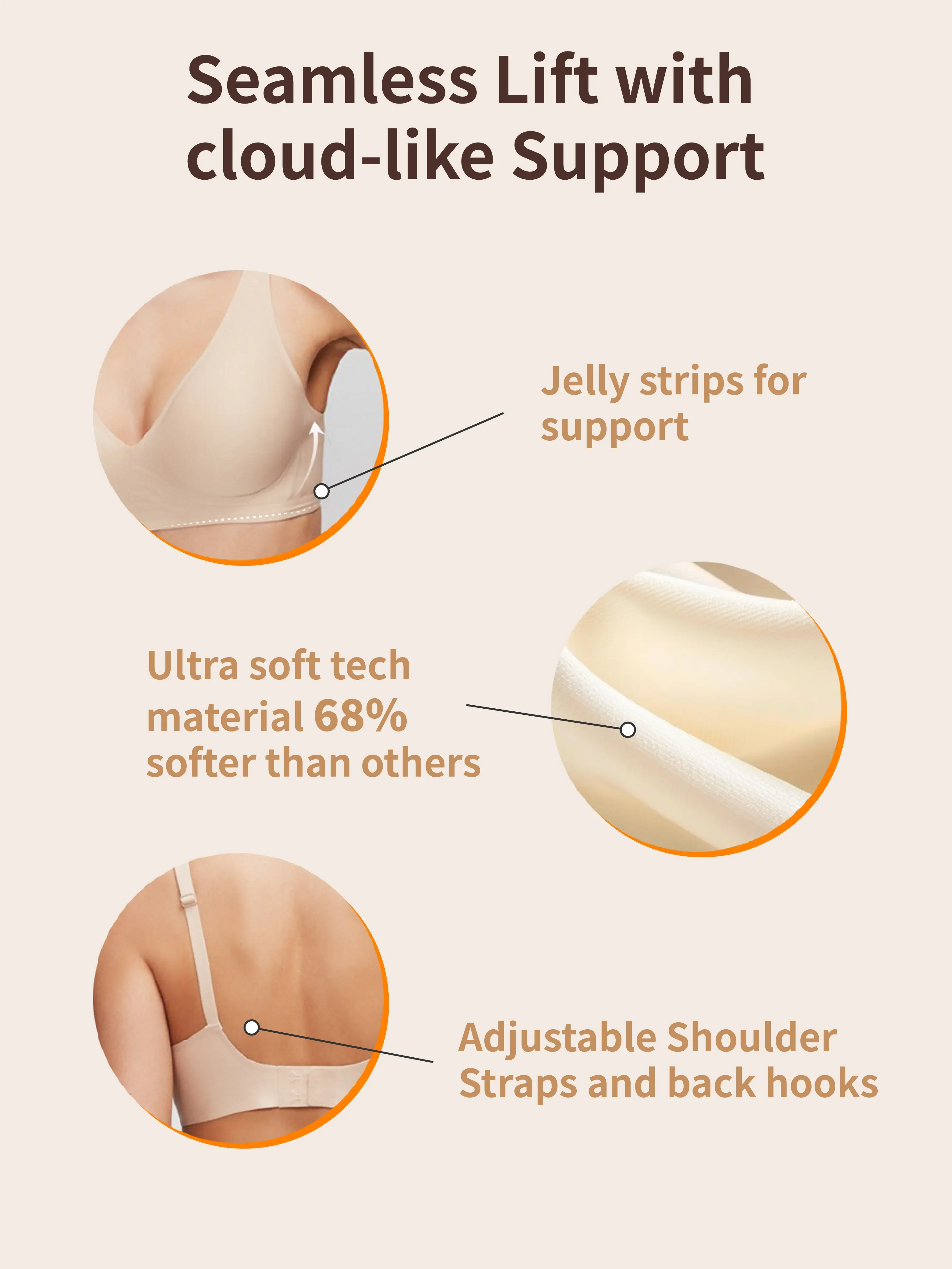 Soft Intention Jelly Bra – Wireless, Seamless, Deep V Push-Up