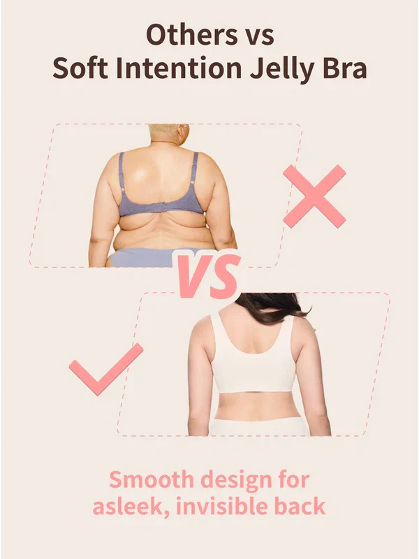 Soft Intention Jelly Bra – Wireless, Seamless Deep V Push-Up Comfort