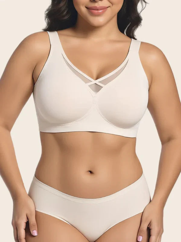 Plus Size Mesh Seamless Wireless Bra
