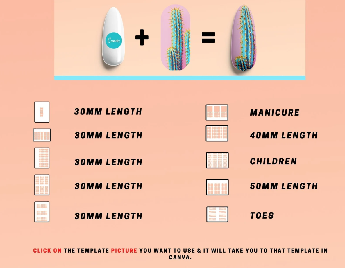 10 Premium Waterslide Nail Decal Templates ✦ 9 Editable Designs + FREE Kids Nail Art | Instant Digital Download for DIY Manicures