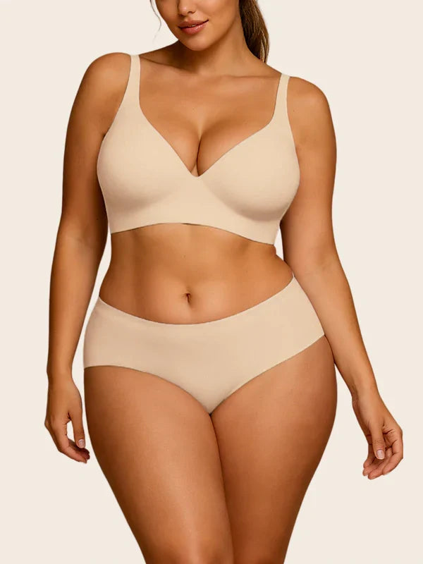 Soft Intention Jelly Bra – Wireless, Seamless, Deep V Push-Up