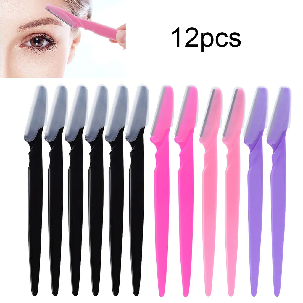 12 Pcs Mix Color Eyebrow Razor